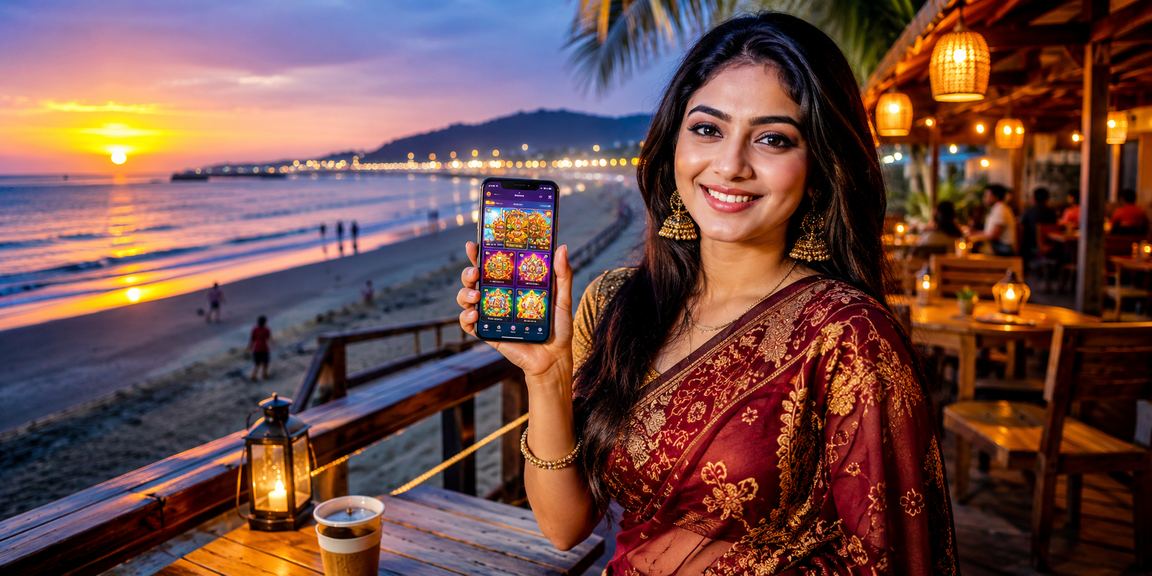 মোবাইল ক্যাসিনো খেলার দৃশ্য সমুদ্র সৈকতে